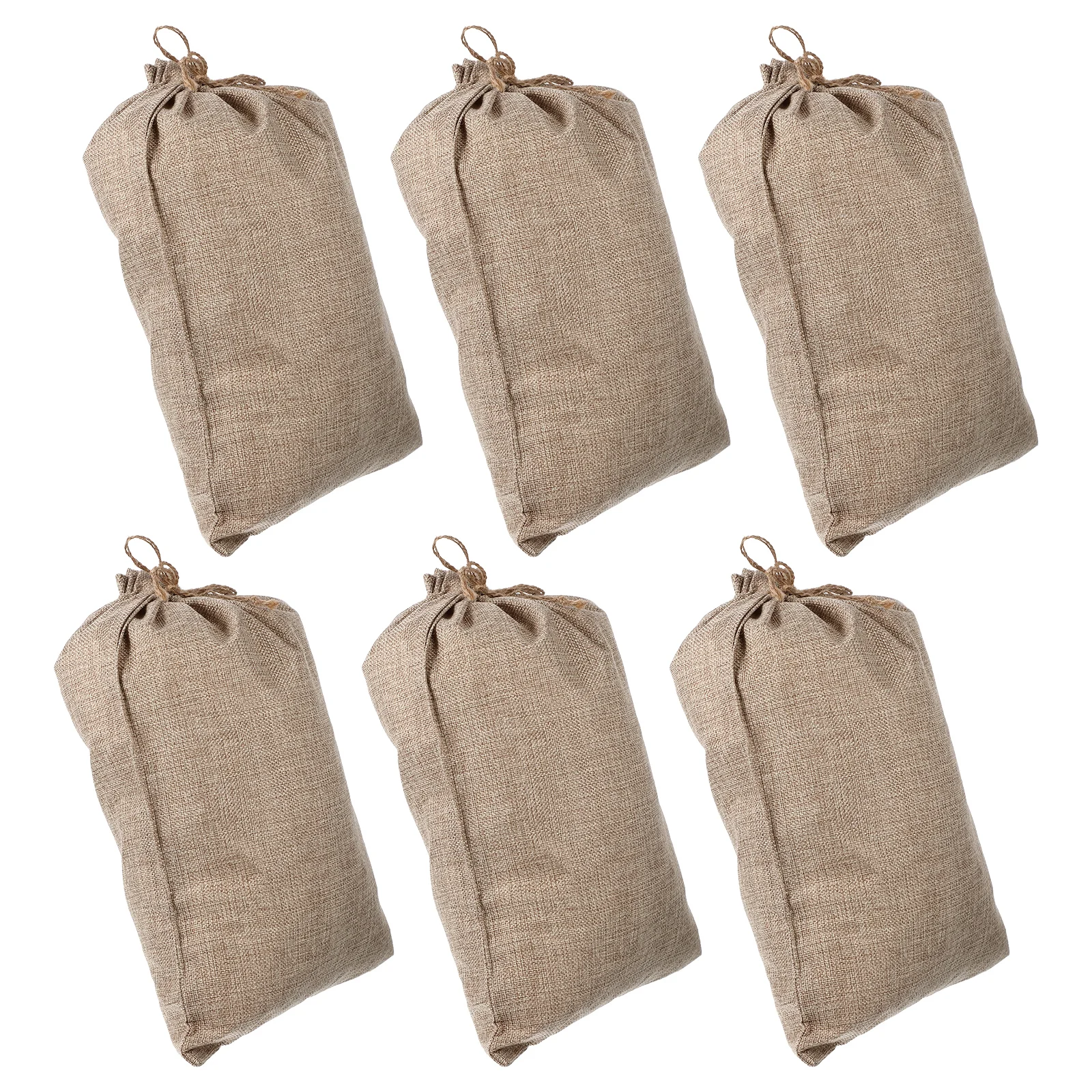 

6pcs Burlap Drawstring Bags 30x40cm Reusable Storage Pouches for Food Grain Rice Potato Sacks Breathable Linen Gift Bags Large