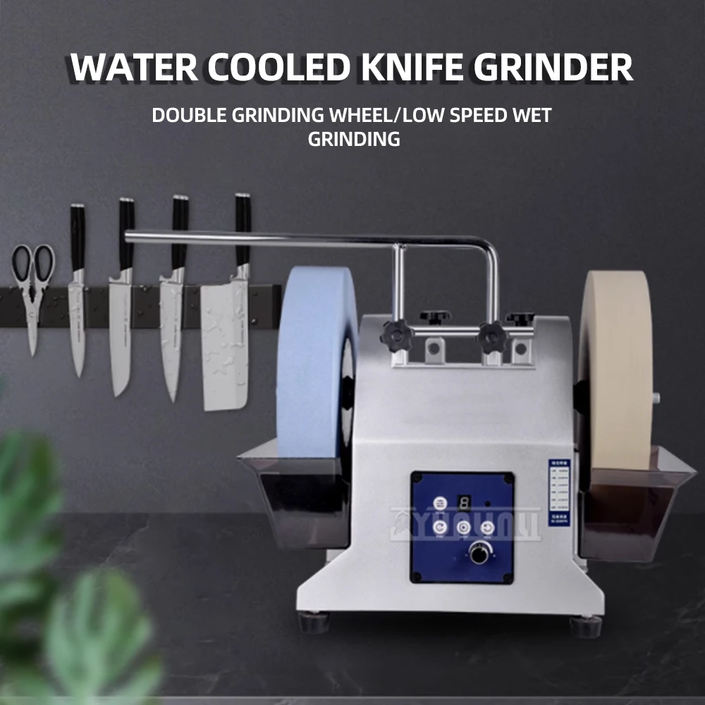 

Electric Double Wheel Grinder Water-Cooled Kitchen Knife Scissors Sharpener Tool for Home Use