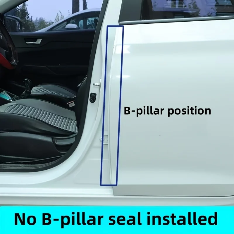 2PCS 80CM Car Door Edge Seal Strip Rubber B-Pillar Weatherstrip Waterproof Soundproof Auto Sealant Strip Fits for Most Vehicles