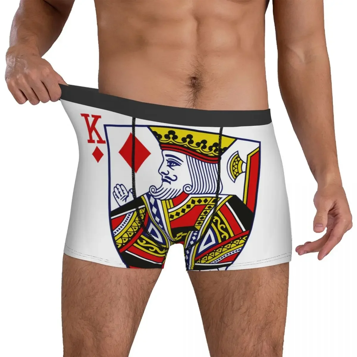 Mutande per carte da gioco King Of Diamonds mutandine traspiranti intimo maschile pantaloncini stampati slip Boxer