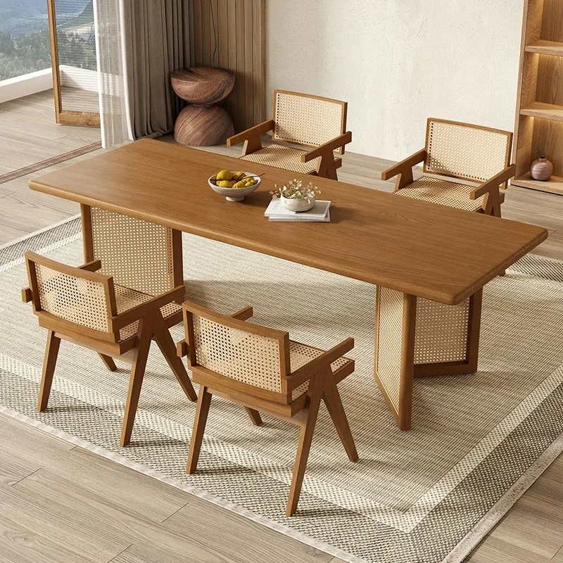 

Decoration Organizer Table Study Floor Wooden Office Salon Restaurant Table Nordic Rectangular Mesas De Comedor Hotel Furniture