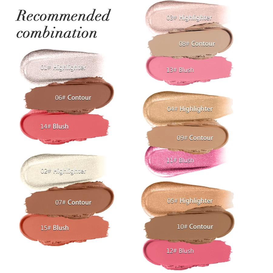 Destacando bronzer vara rosto iluminando blush rouge corretivo de longa duração 3d nariz sombra contorno cosméticos