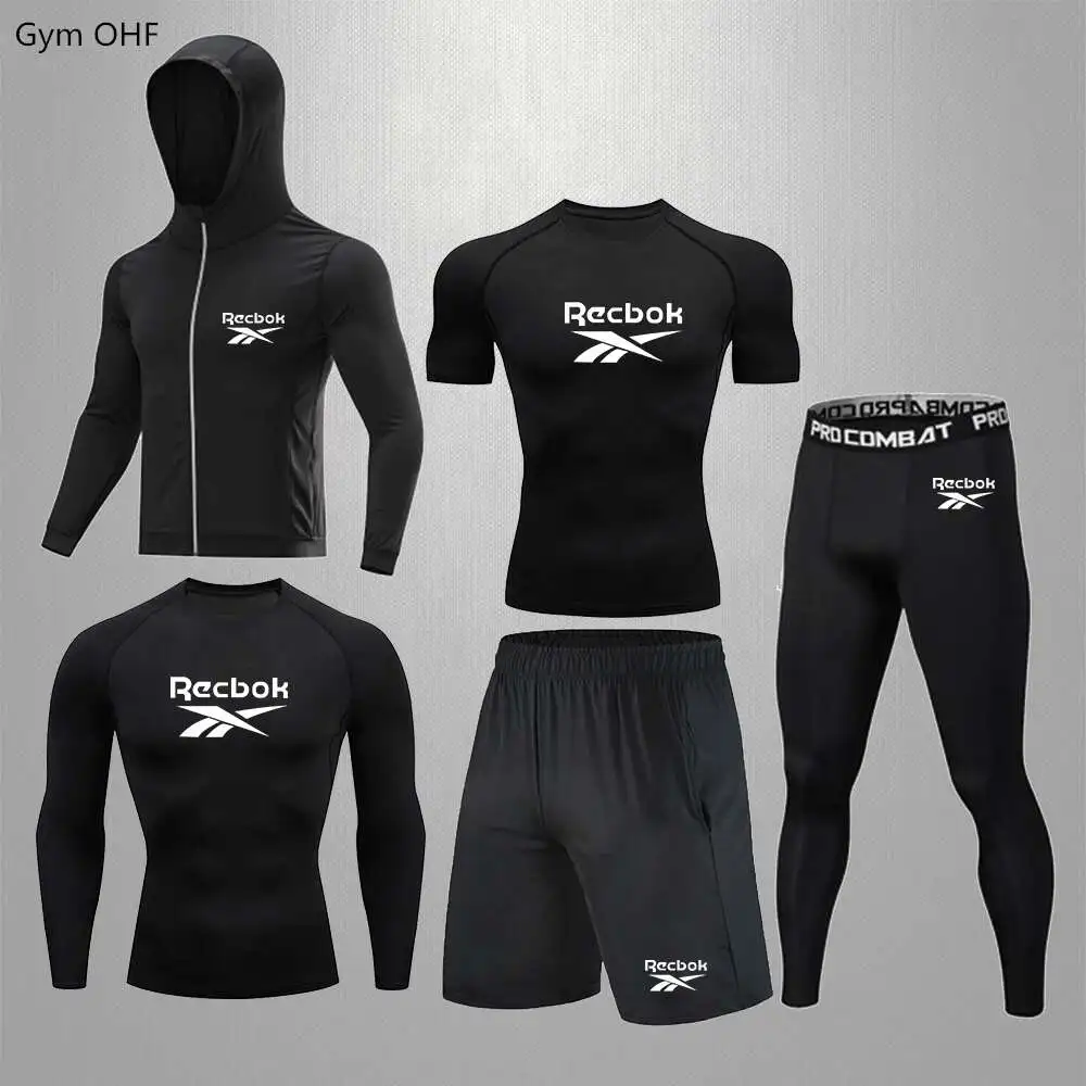 

MMA Men Rashguard T Shirt Pants Rash Guard Gym Fitness Tracksuit Boxing Jerseys BJJ Muay Thai Compression Men Sport Shorts Suit