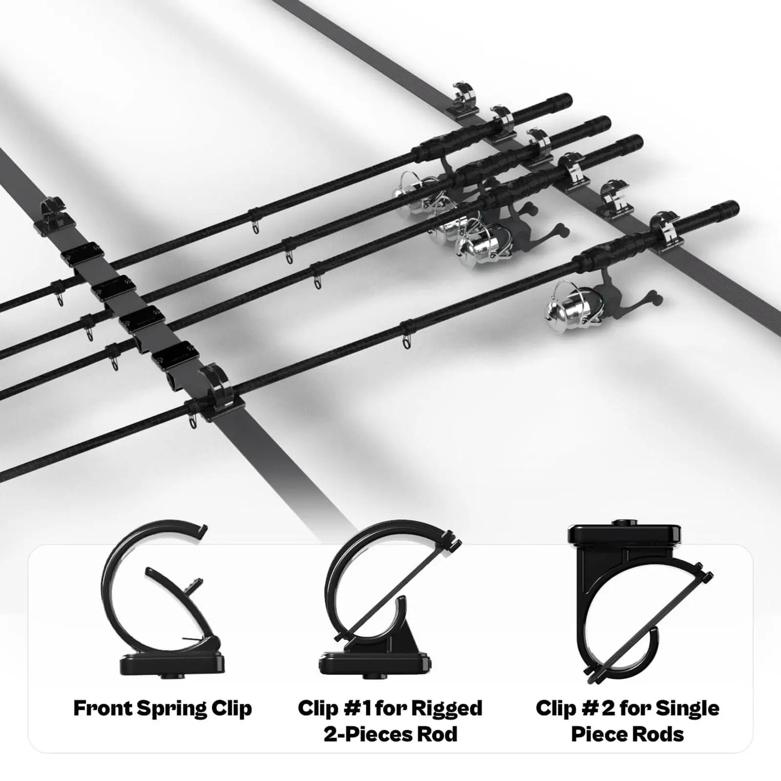 

Vehicle Fishing Rod Holder Adjustable Roof 6 Rod Storage Rack Strong Clamp Rod Stand Organizer for Car and SUV Interior Setup