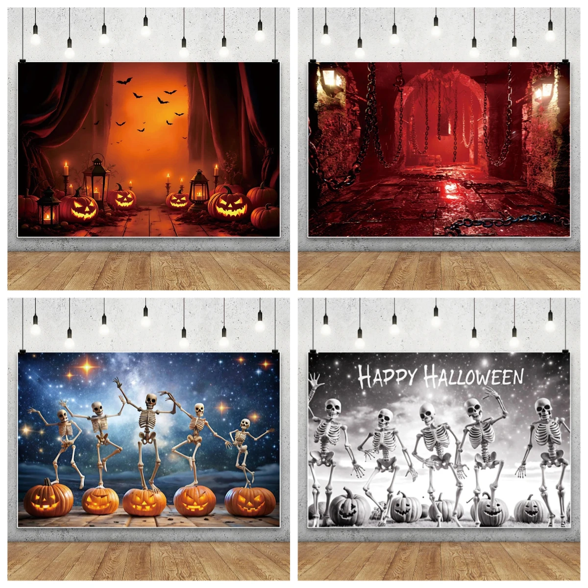 

Halloween Zombie Backdrop Full Moon Night Graveyard Bat Skeleton Photography Background Kids Scary Party Decoration Photo Booth