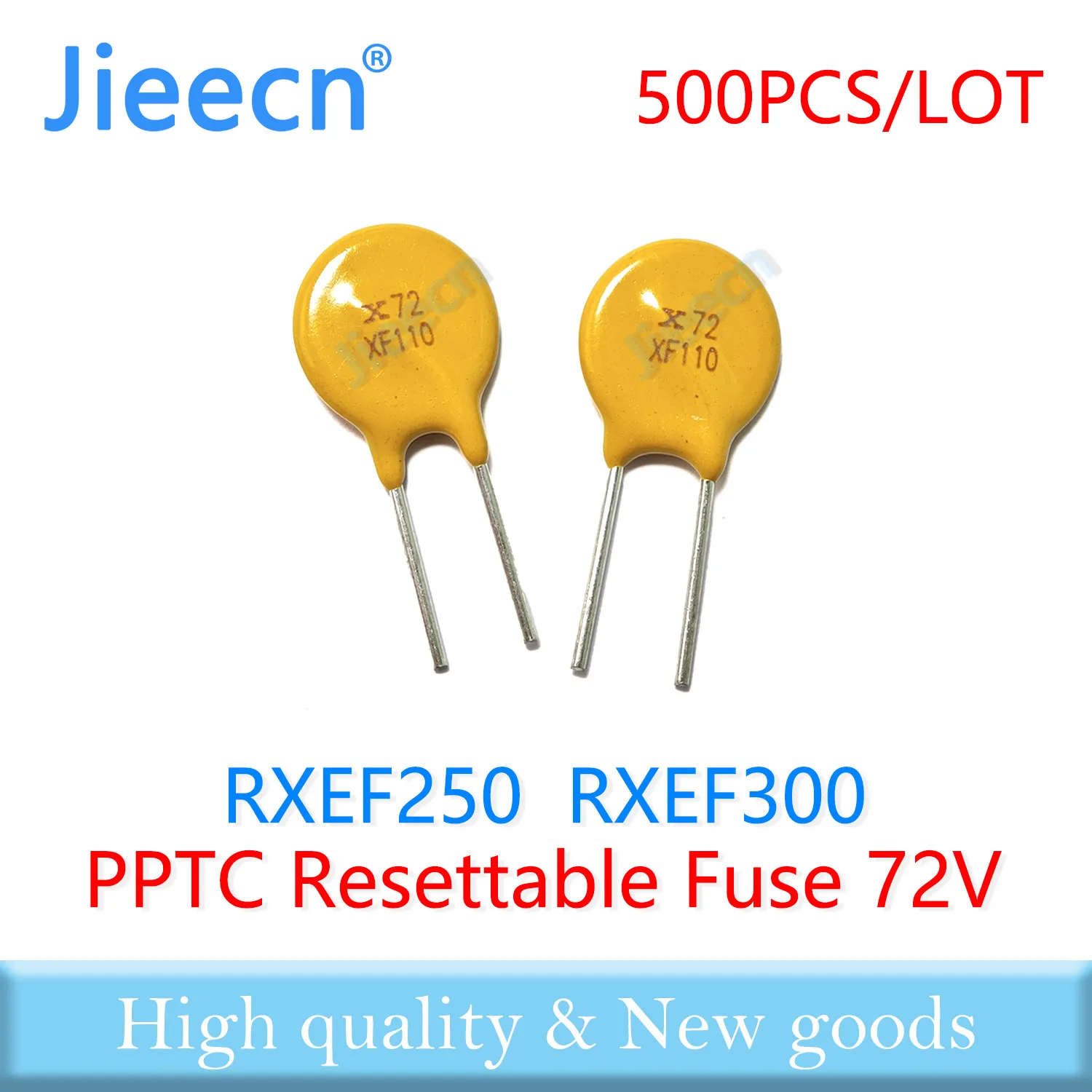 Jieecn 500PCS RXEF250 RXEF300 72V 2.5A 3A XF250 XF300 Resettable Fuse PPTC DIP Chinese High Quality RXEF