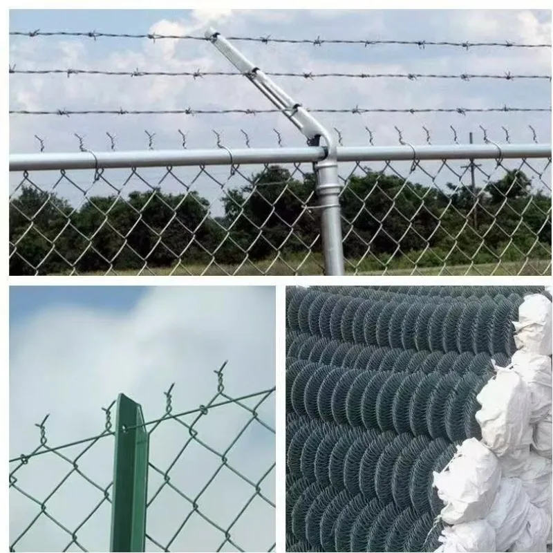 Used 9 10 Gauge Diamond Metal Wire Mesh Fence 5ft 6ft 7ft 8ft 10ft Power Coated Galvanized Black Chain Link Fence