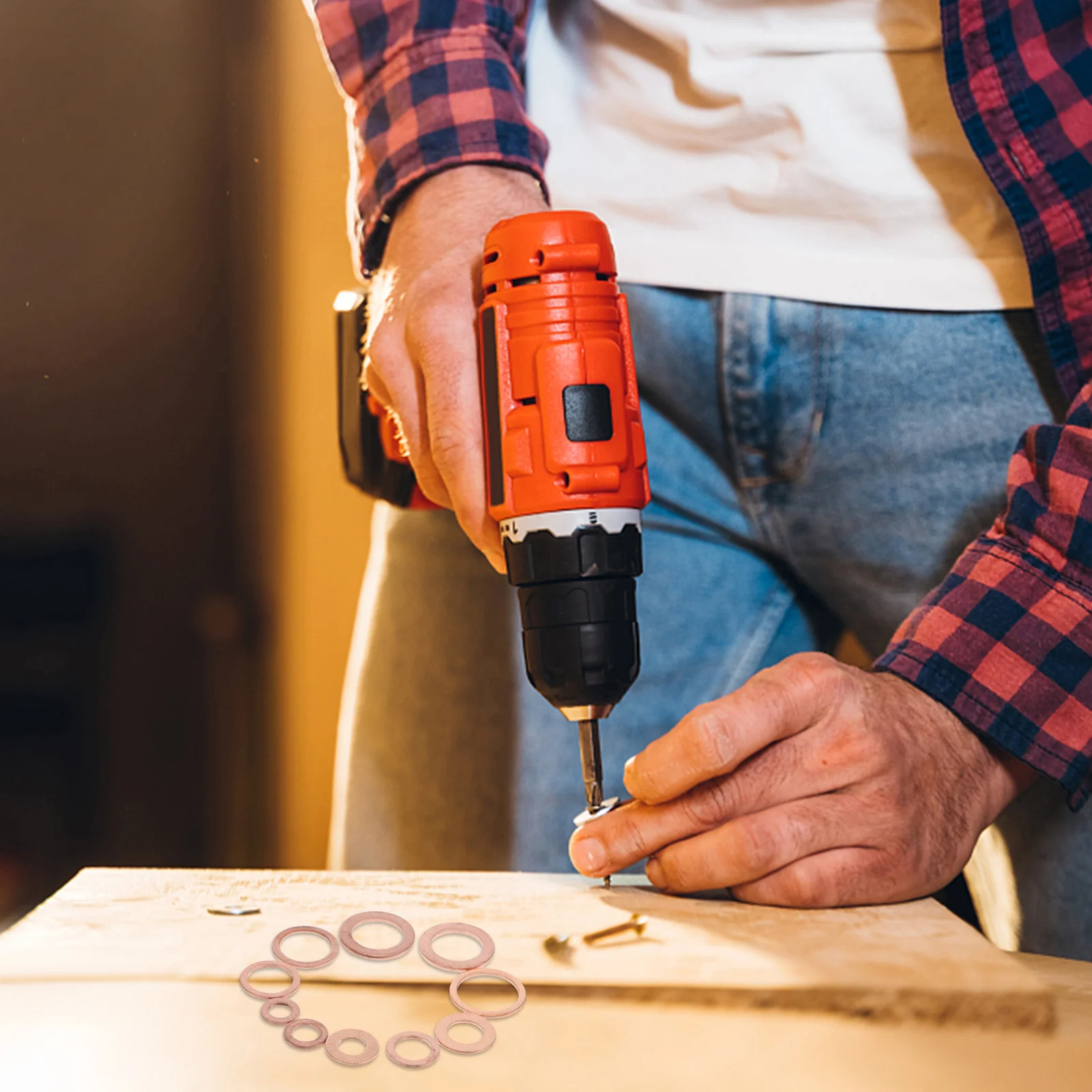 

200Pcs Flat Washer Kit High Quality Copper Gasket Set for Washer Use Professional Grade Flat Sealing Washers