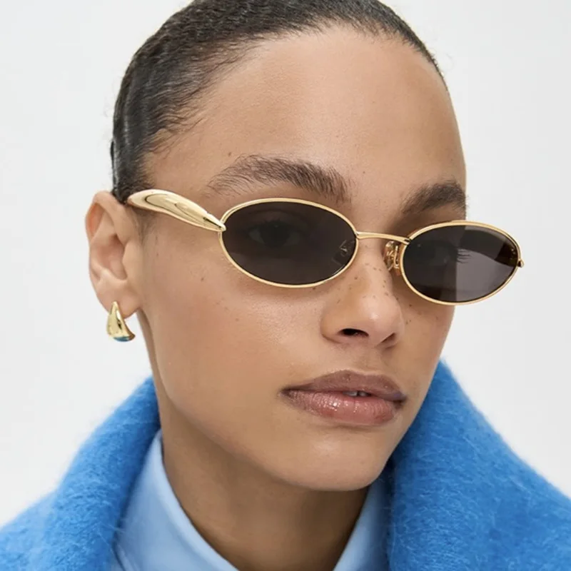 

Oval High Quality Fashion Sunglasses Uv400 Women Personalized Heavy Alloy Outdoor Eyeglasses for Girls