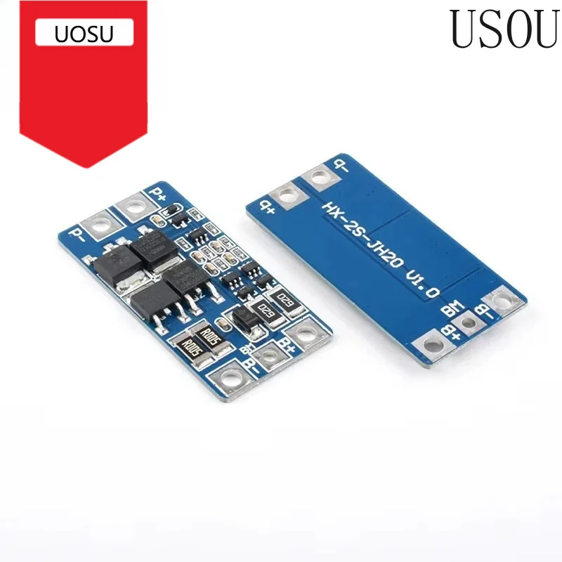 18650 lithium battery overcharge, overcurrent, short circuit charging protection board module 2 strings 10A with balanced blue b