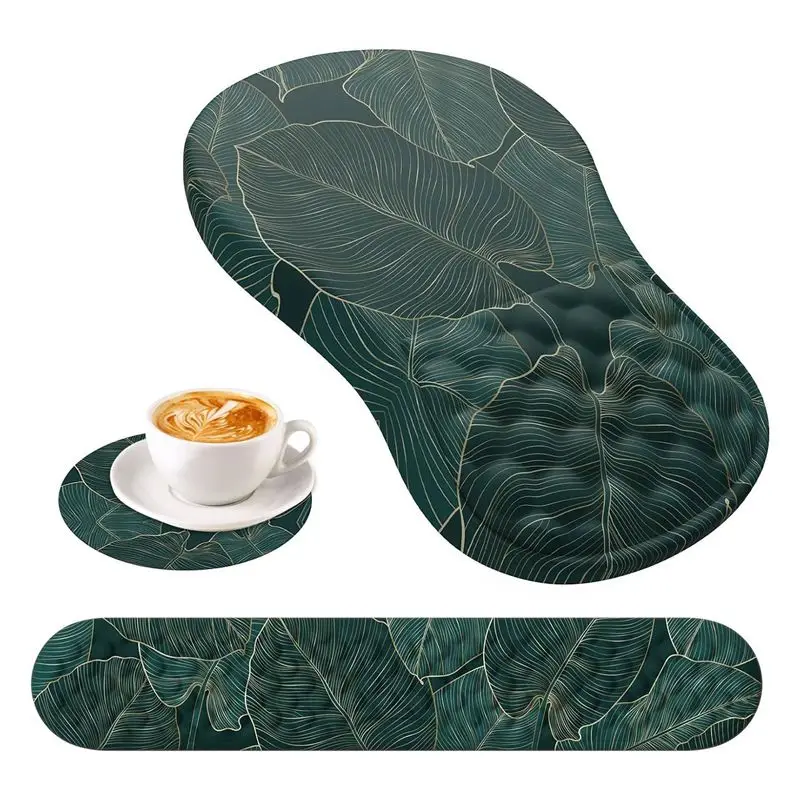 

Эргономичный коврик для мыши с подставкой для запястья и набором ковриков для клавиатуры, 3 шт., коврики для компьютерной мыши для домашнего стола с подставкой-AEF7