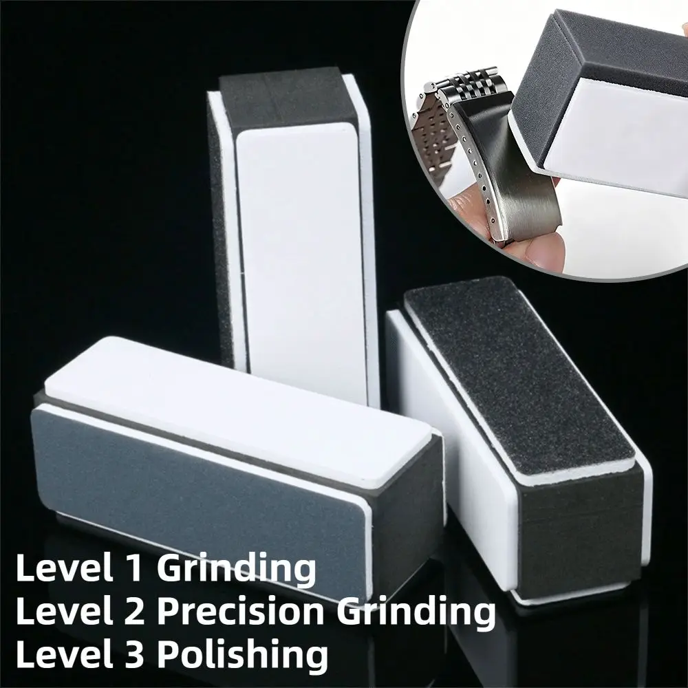 4 Sides Mesh Watch Polishing Files Premium Sanding Sponge Artwork Polishing Sponge Polishing File Block Watch Cleaner Rod
