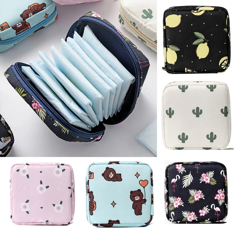 Tragbare Stofftasche für Damenhygieneartikel, Organizer für Binden, Tampons und Hygieneartikel, Große Aufbewahrungstasche für Mädchen