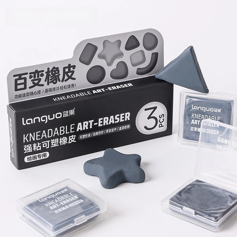 3pcs Multi-Shapable Strong Stick Eraser Professional Functional Rubber for Artists Drawing & Sketching School Office A7896
