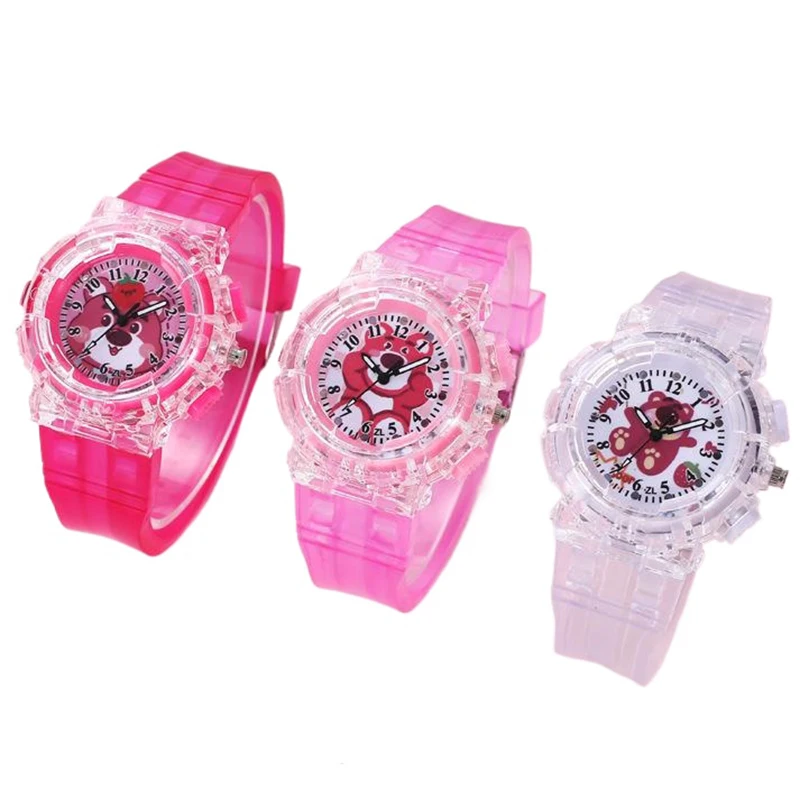 Mininstants-Montre à quartz pour enfants, montre-bracelet de sport brillante, dessin animé Disney Lotso Shoous, garçons et filles, étudiants, cadeaux de Noël