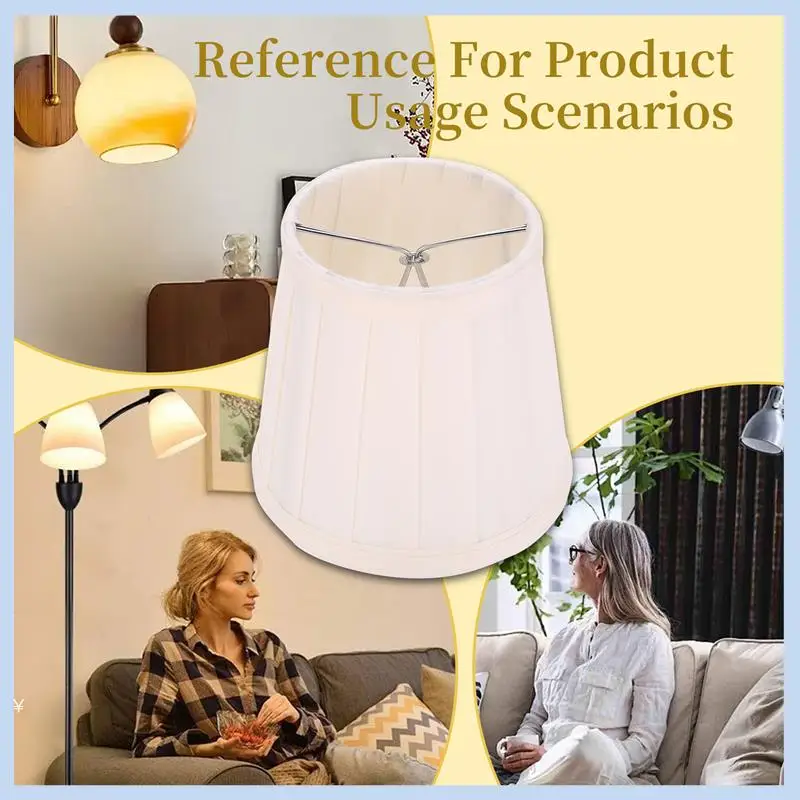 

MLGB-Fabric Chandelier Lampshade Holder Clip On Sconce Beside Bed Lamp Hanging Light, Light Yellow