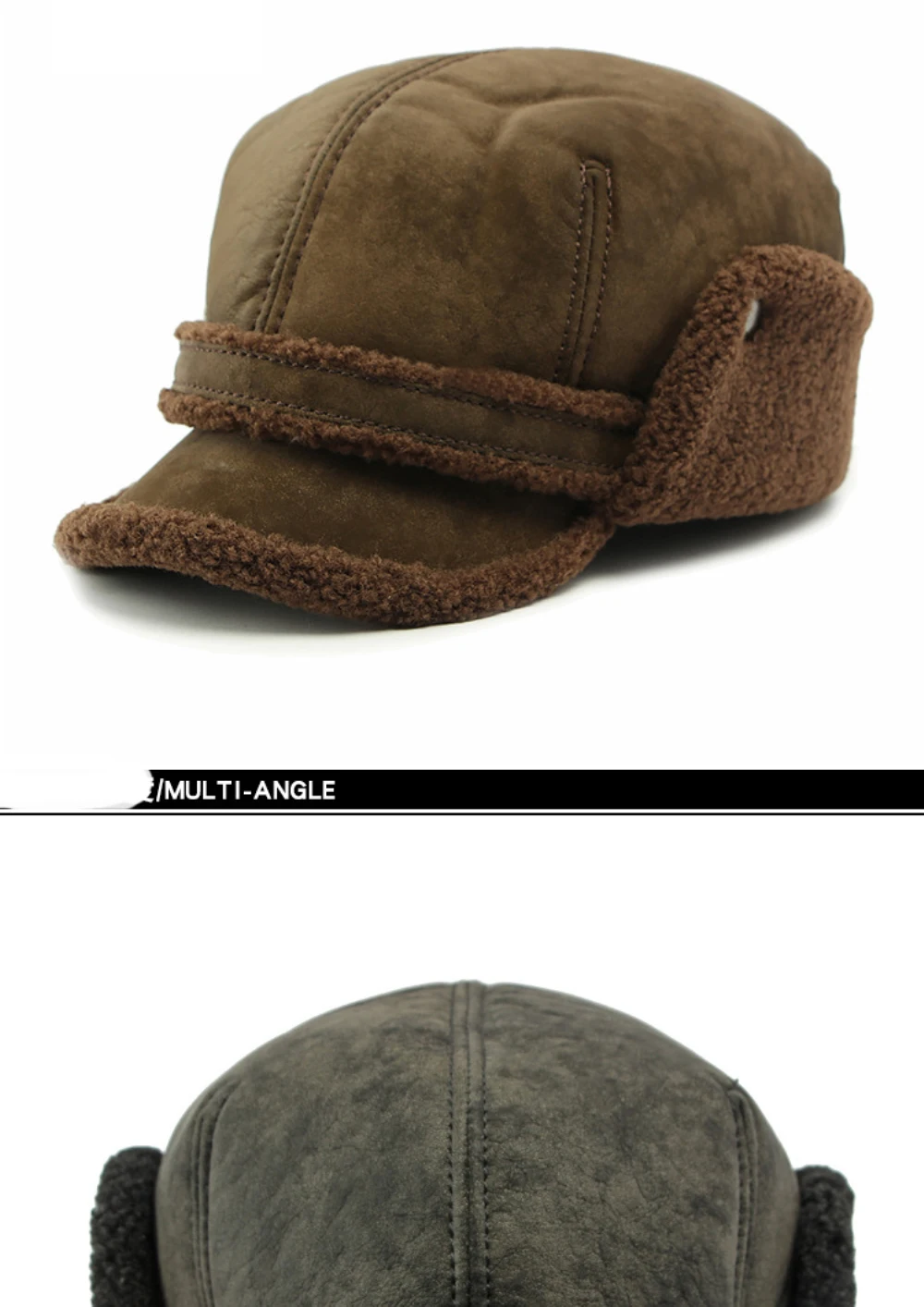 HT4544 Hohe Qualität Männer Frauen Winter Baseball Kappe Berber Fleece Wildleder Baseball Hüte Dicke Warme Snapback Kappe Papa Hut Earflap Caps – Detail 5