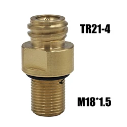 Soda Water Accessories Tank Cylinder Solid Brass Alloy Filling Station Without Valve Adapter Input M18*15 Refill Output TR21-4