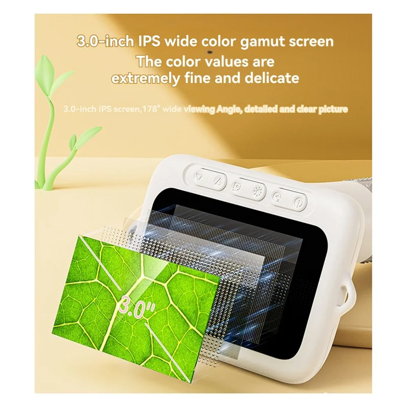 REPLA-Kids Microscope 1000X Zoom 2MP 1080P 3-Inch HD IPS Screen 178° Wide Gamut Angle 1000Mah Battery For Learning For Explorati