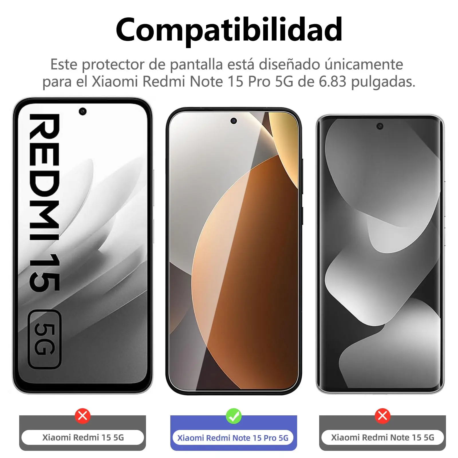 Screen Protector For Redmi Note 15 Pro 5G 6.83 inch Tempered Glass HD 9H Transparent Clear Anti Scratch Case Friendly