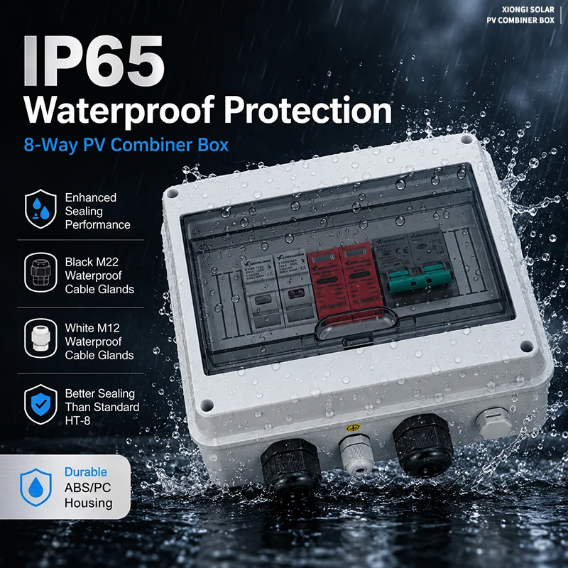 1 PCS Solar photovoltaic PV DC Combiner Box Surge Lightning Protection 1 input 1 out DC 600V Fuse MCB SPD DB Waterproof Box IP65