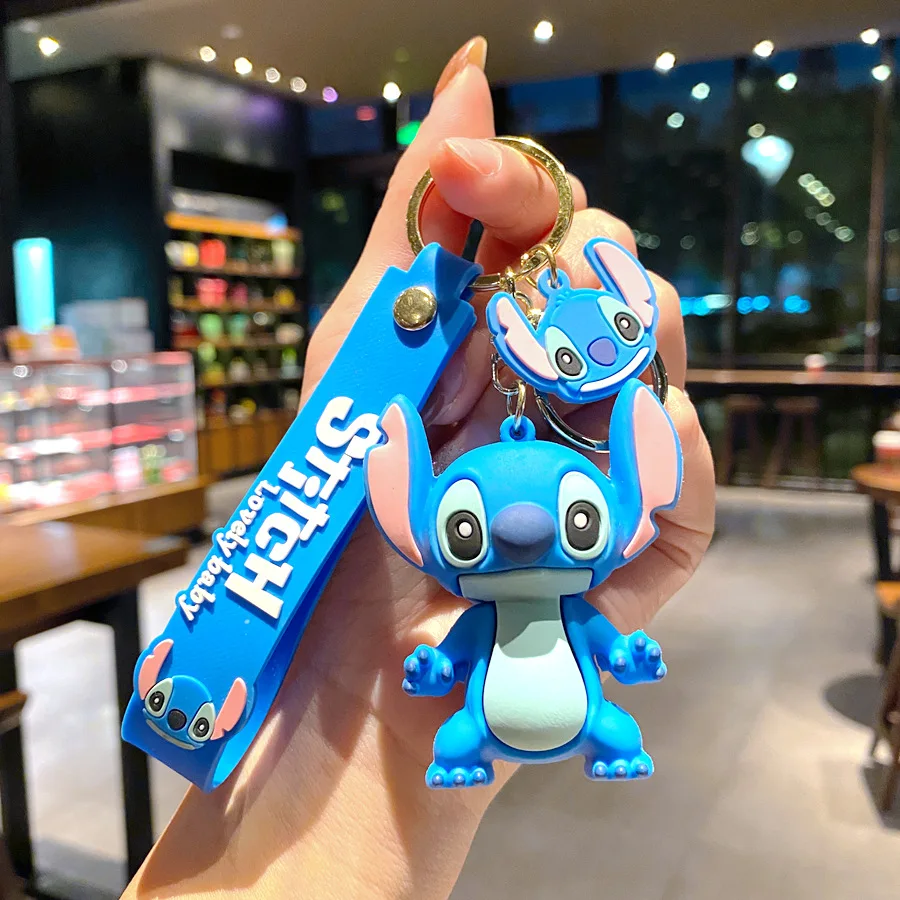 5Set 20PCS Wholesale Stitch Disney Keychain Figure Toy Cute Supple Cartoon Character Toy Keychain Pendant Fan Kid Birthday Gifts