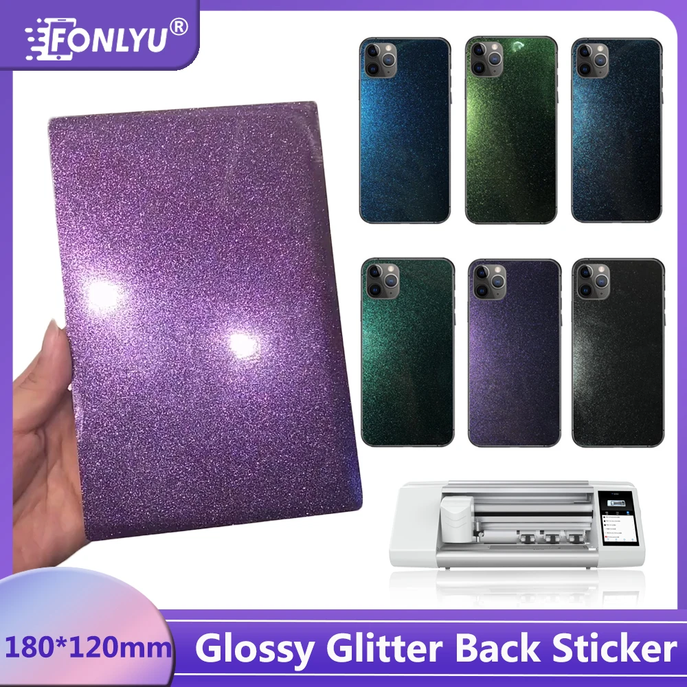 FONLYU 50PCS Mobile Phone Decoration Stickers Bright Glitter Back Film Rear Cover Protectors For Plotter Film Cutting Machine