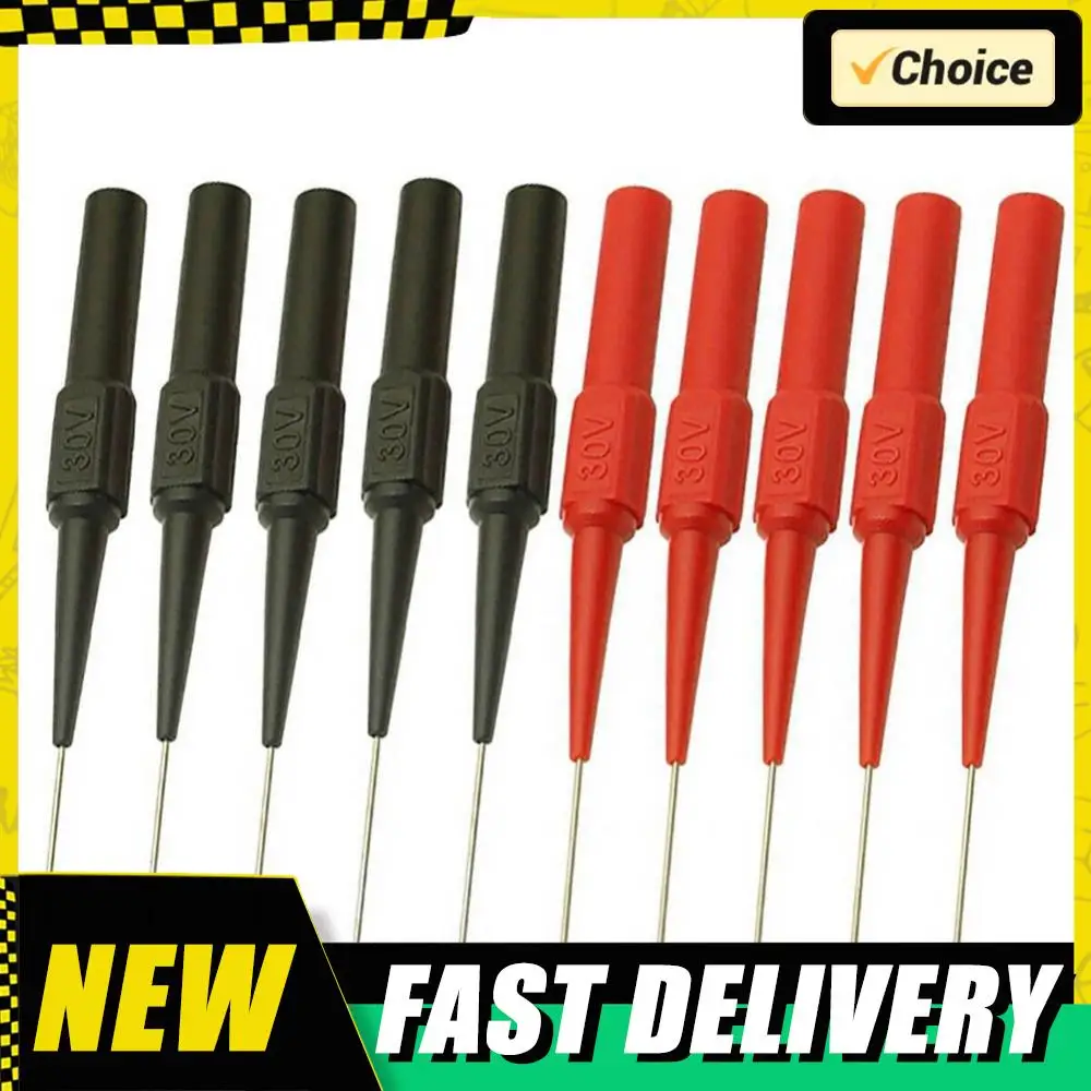 10 قطعة إبرة ثقب العزل غير المدمرة المتعدد اختبار مجسات جهاز قياس أحمر/أسود 30 فولت أداة السيارة ل الموز التوصيل