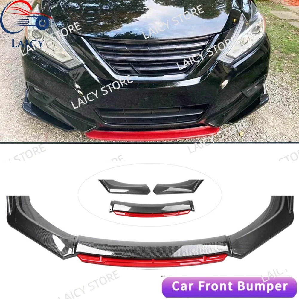 LAICY Car Front Bumper Lip For N-issan Sentra Auto Chin Spoiler Splitter Diffuser Body Kit Trim Protector Air Dam Black