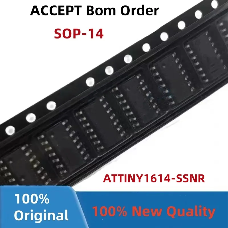 5Pcs 100% New Original   ATTINY1614-SSNR TINY1614N ATTINY814-SSN TINY814 SOIC14 SOP14 chips ic