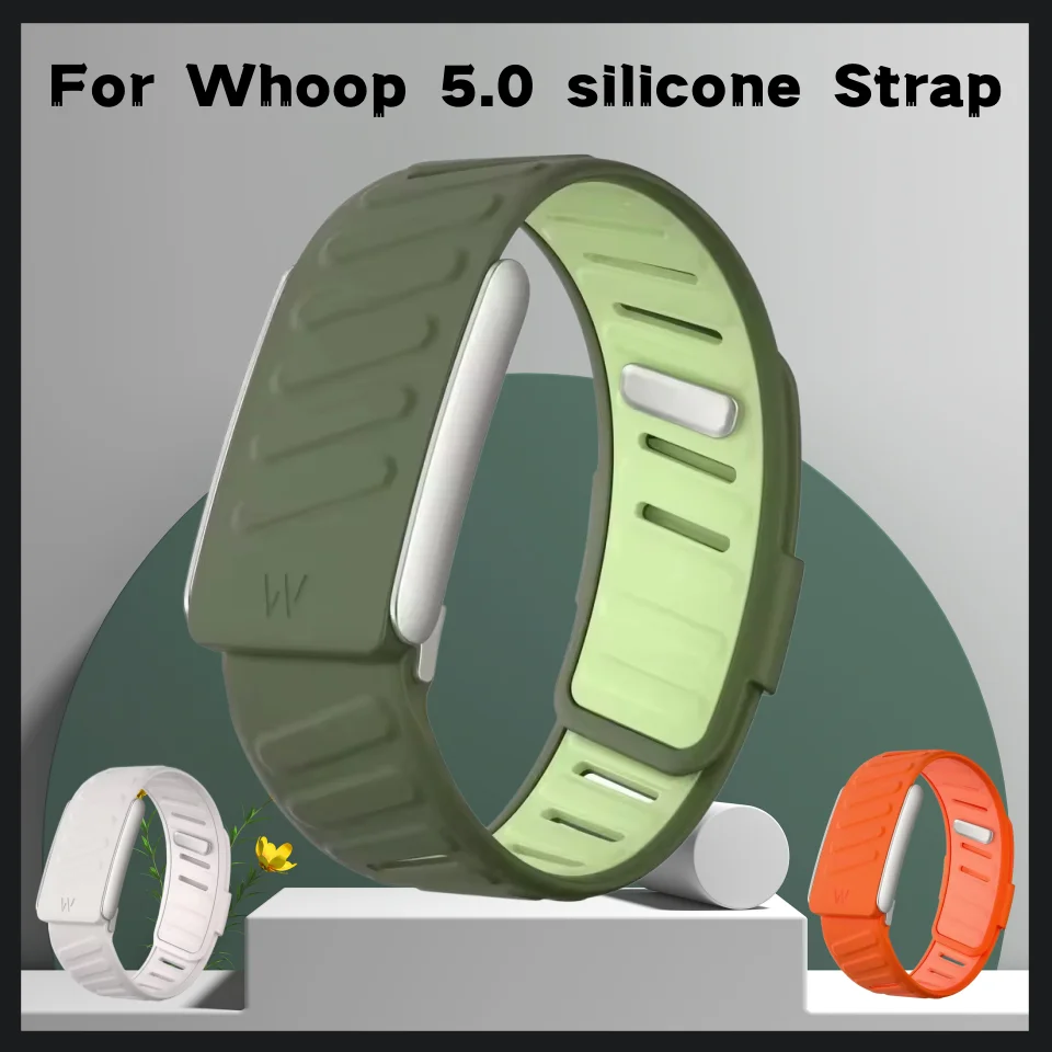2026 Dual Color Soft Silicone Replacement Sport Strap Adjustable Wristband Bracelet Accessories For Whoop 5.0 MG Fitness Tracker