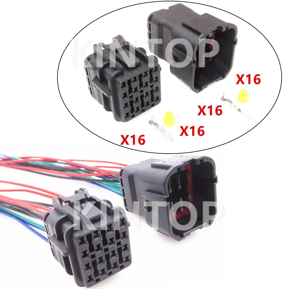 

1 Set 16 Pins Auto Electric Wire Waterproof Socket AC Assembly 7123-7564-30 7222-7564-40 Car Adapter Automotive Sealed Connector