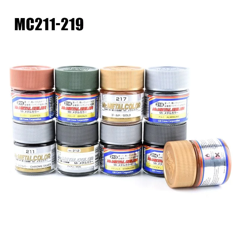 Mr Hobby GSI Metal Color MC211‑MC219 10ML Oil‑Based Nitro Model Paint Metallic Color for Scale Model Painting Supplies