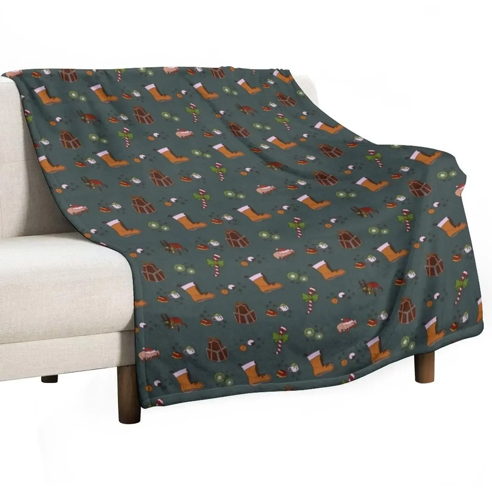 

Half-y Holidays - Blue-Green Variant Throw Blanket Beautifuls Luxury St wednesday Sofa Quilt Blankets