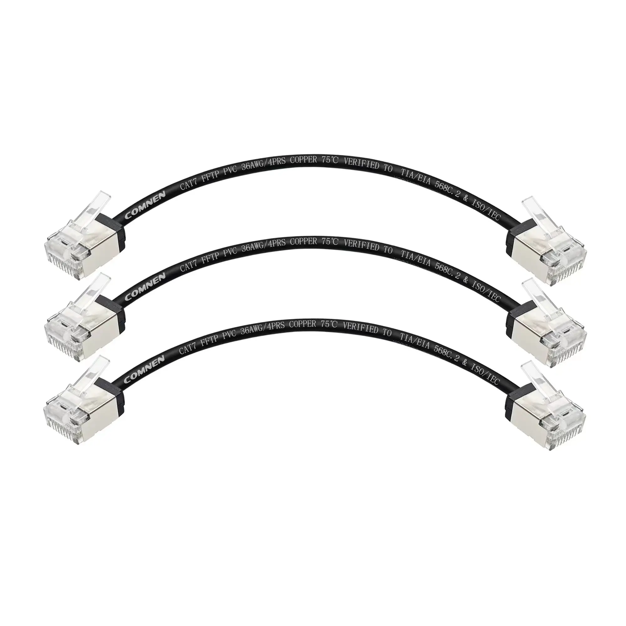 COMNEN Cat7 0.1m kabel krosowy do sieci Ethernet rj45 4.0mm SSTP LAN CAT6 CAT6A kabel internetowy dla ps5 Patch do przełączania routera Ethernet