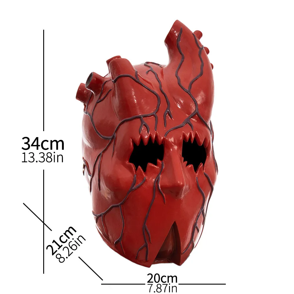 공포 하트 마스크 코스프레 무서운 일본 애니메이션 도로헤도로 블러디 헬멧, 라텍스 풀 페이스 헤드기어, 할로윈 가장 무도회 파티 소품