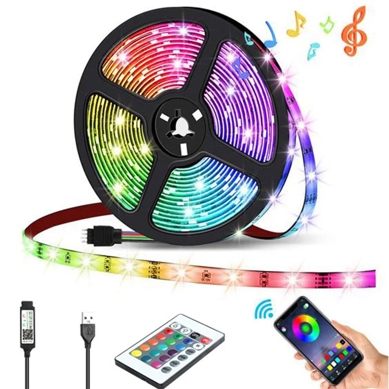 5V LED Light Strip Multi-Color 5050 USB Tape Lights Color Changing Rope Light with Remote for TVs, Computers, Kitchens, Bedrooms