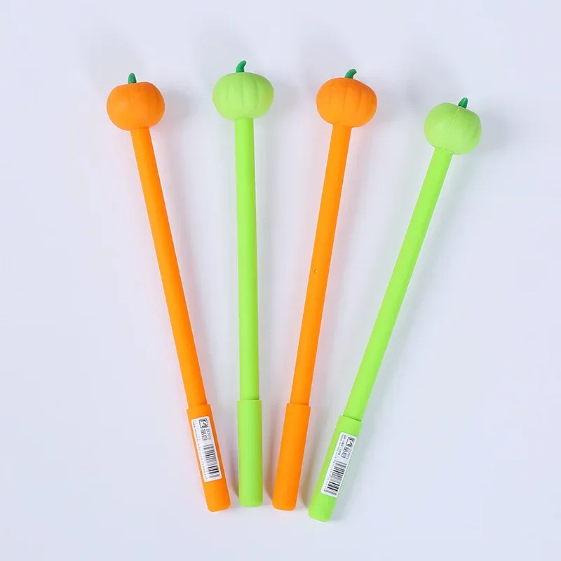 30pcs Soft glue neutral pen small pumpkin cartoon creative silicone Fountain Pen Black modeling student pen B
