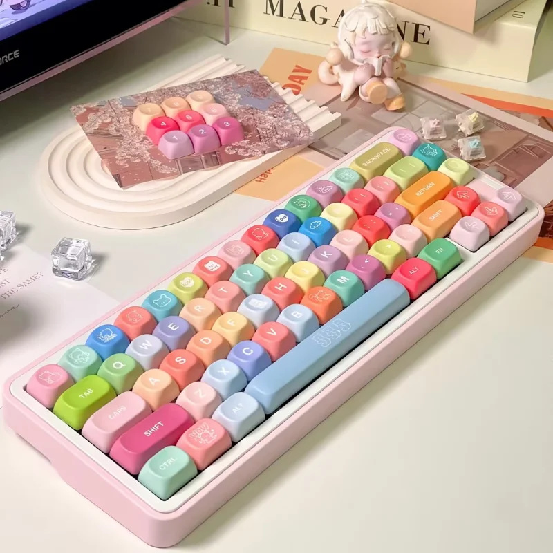 Imagem -04 - Gummy Bear Keycap para Teclado Mecânico Gummy Perfil Moa Pbt Sublimação Térmica de Cinco Lados Opaco Personalizado 133 Chaves