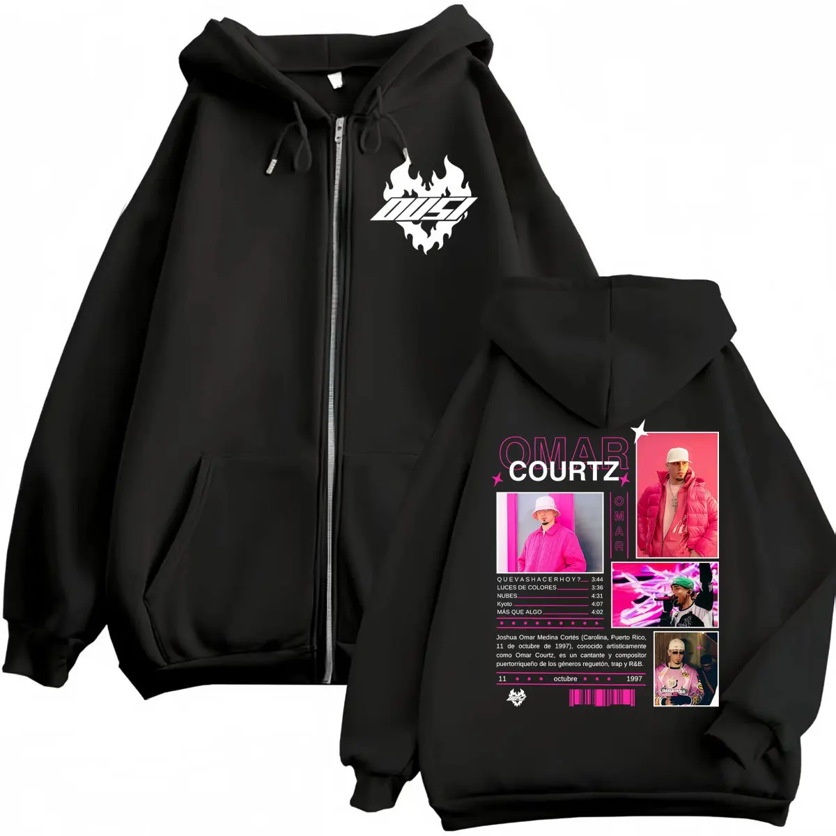 

Singer Omar Courtz Merch Zipper Hoodie Harajuku Hip Hop Pop Music Zip Up Sweatshirts Men Women Clothing Fashion Y2k Pullovers