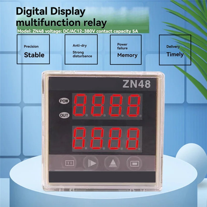 A88X Zn48dual Digital Display Time Relay  Counter 220VAC 380VAC 24VDC  Cycle Chronograph, And Frequency Meter E