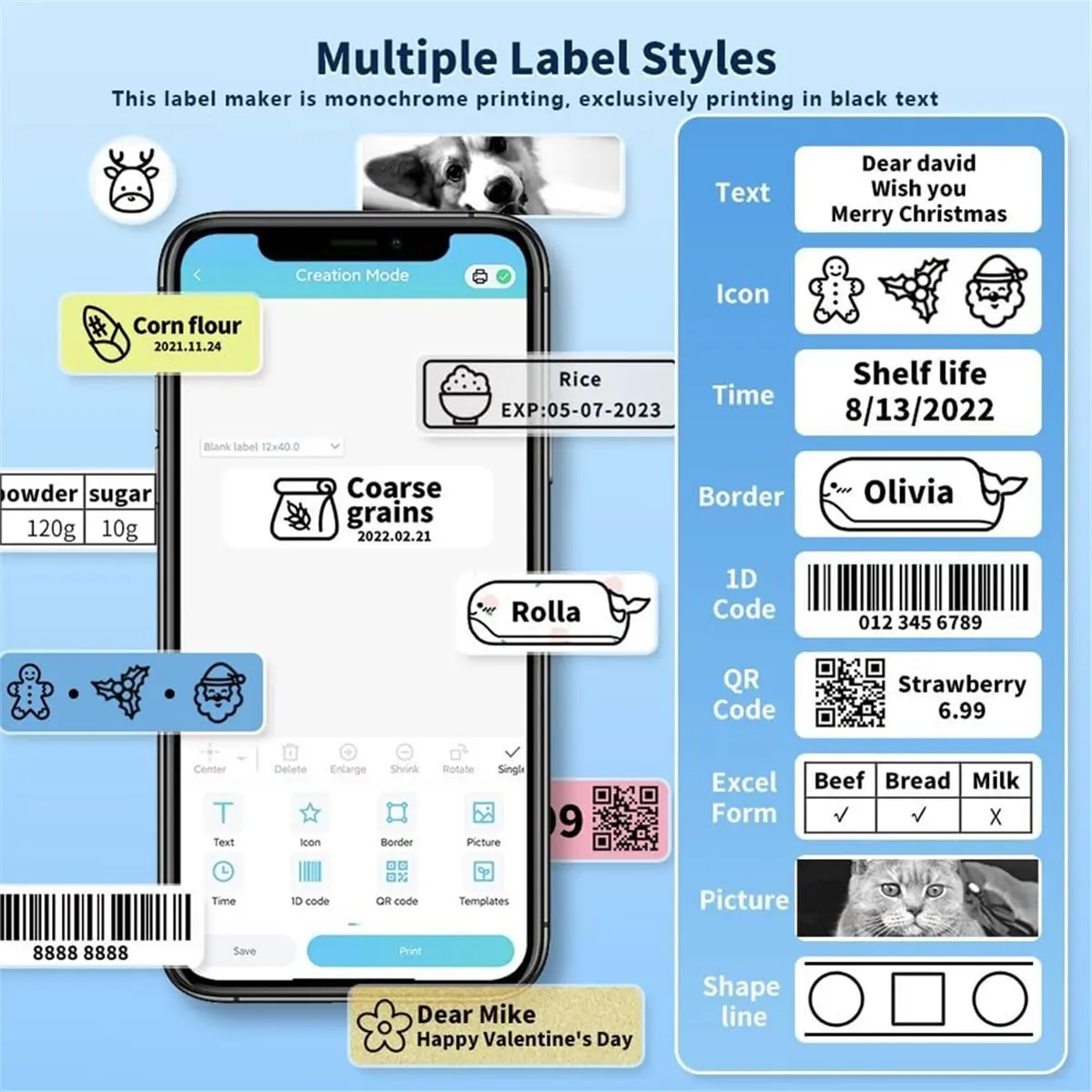 【STABLE QUALITY】D30 Label Maker Machine, Bluetooth Mini Label Maker for Office, Inkless Thermal Label Printer Portable Sticker M