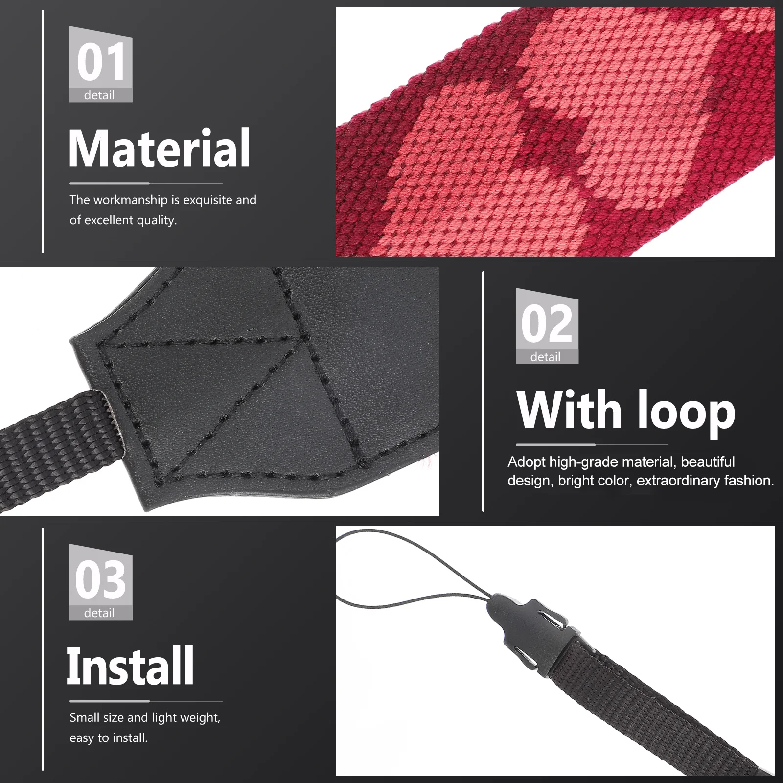 

Camera Strap Belt Adjustable Anti-Slip Sling For Dslr Mirrorless Travel Photography Neck Shoulder Carry Polyester Durable