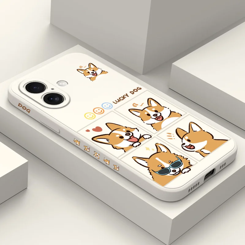 

Silly Corgi Phone Case For iPhone 17 16 15 14 13 12 11 X XR XS Plus Pro Max Mini Silicone Cover