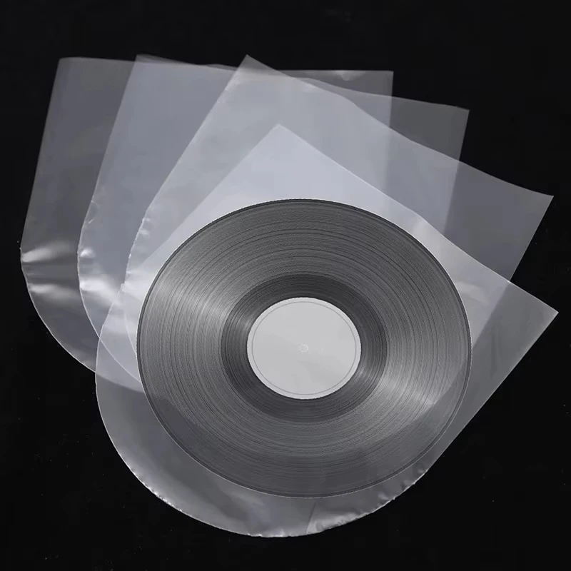 50pcs 7/12 inch Vinyl Record Protecter Record Plastic Bags Anti-Static Record Sleeves Outer Inner Plastic Clear Cover Container