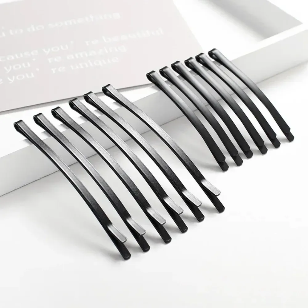 6/12Pcs New Metal Black Hair Clips Arc-shaped Simple BB Clip 6.5/8.5CM Barrette Hair Accessories