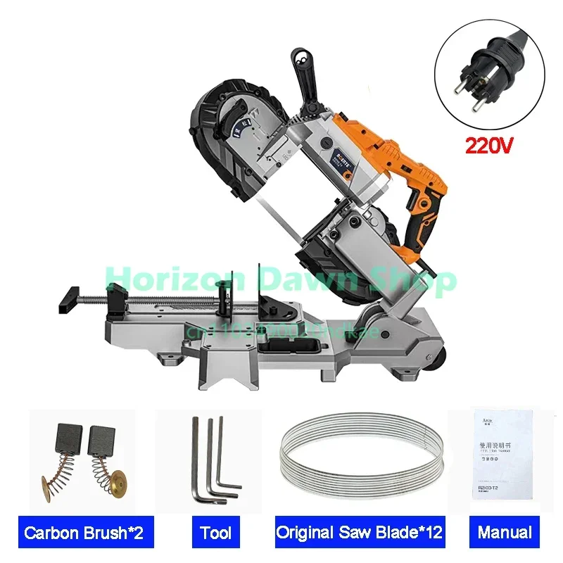 1100W Variable Speed Band Saw Spark-Free Portable Metal Cutting Saw