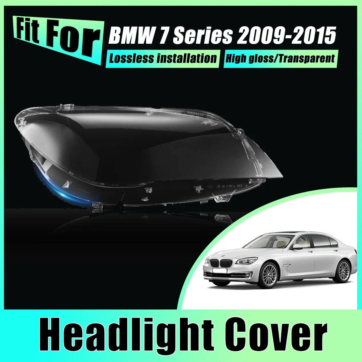 

LH RH Headlight Cover For BMW 7 Series 2009-2015 F02 2010 2011 Head Light Caps Front Lens Fog Lampshade Headlamp Car Accessories