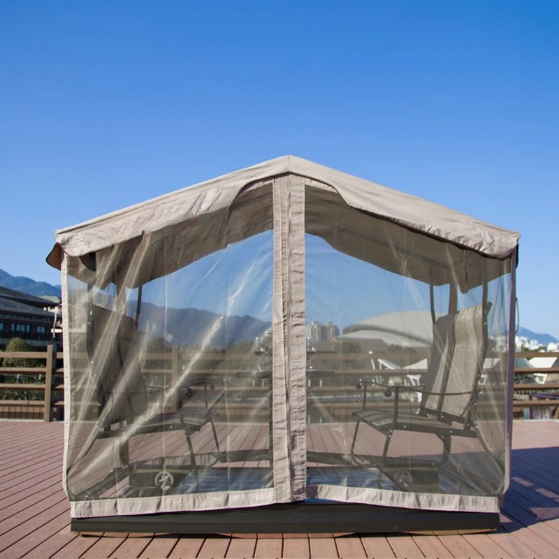 في الهواء الطلق سوينغ فناء حديقة فيلا كرسي متأرجح شرفة رباعية الطاقة كرسي متأرجح منتجع في الهواء الطلق رفع مزدوج #3