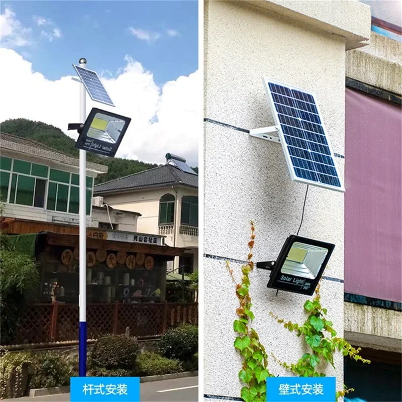 AOSONG Solar Light 30W 60W 100W 200W Outdoor Courtyard Waterproof IP65 Wall Lamp LED Control Remote